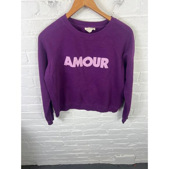 Sezane Women's Crew-Neck Sweatshirt Long Sleeve Regular Fit Purple Size M - Picture 2 of 6